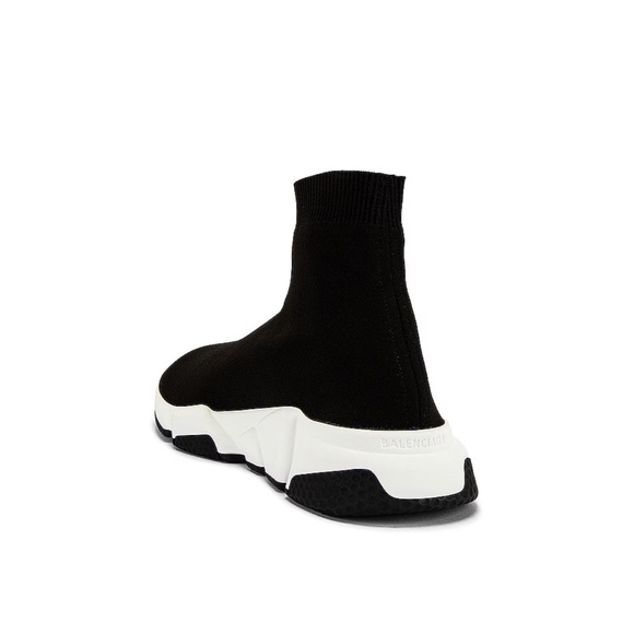 BALENCIAGA Speed Light Knit Sneakers Black White - Picture 9 of 13